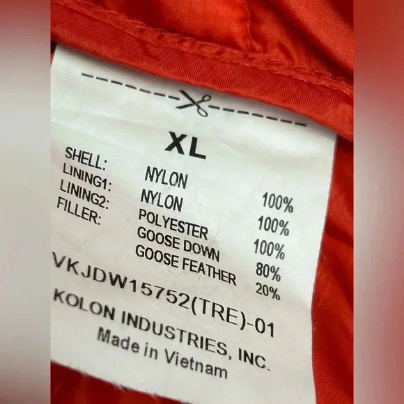 Regna X Kolon Sport Goosedown Lightweight Outdoor Puffer Jacket Men Size XL EUC! - Picture 14 of 15